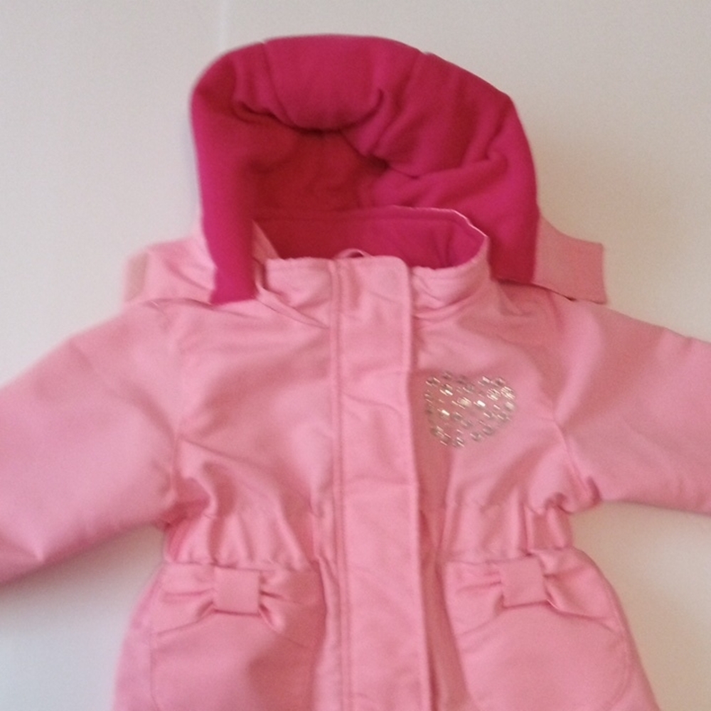 Wonderkids Pink Puffer Jacket with Heart Detail